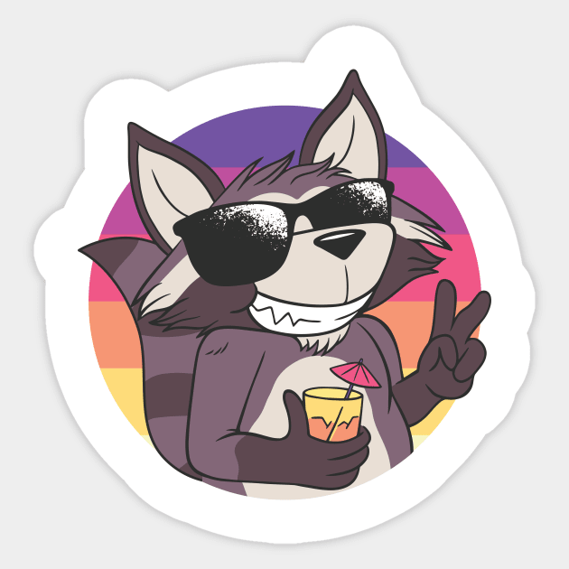 raccoon cute and lovely animal Sticker by Midoart